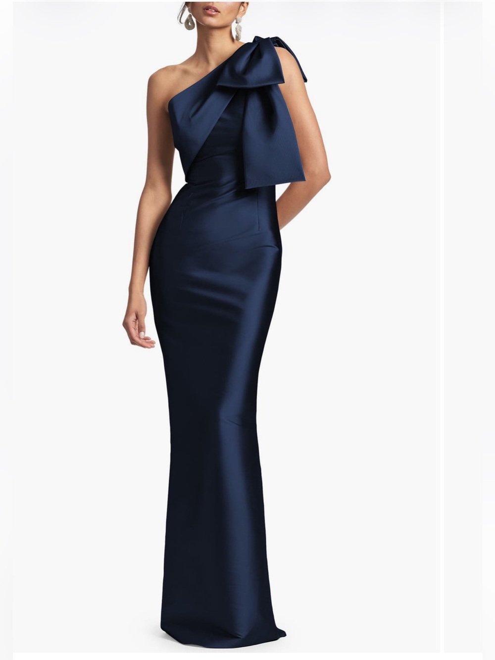 Sachin Babi Bonnie One Shoulder Mikado Sheath Gown